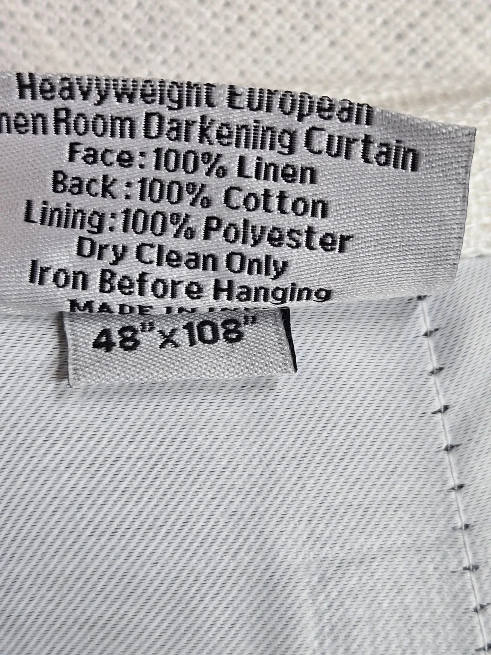 NWT QUINCE Set 2 48x108 Heavyweight European Linen Room Darkening Curtains 0063